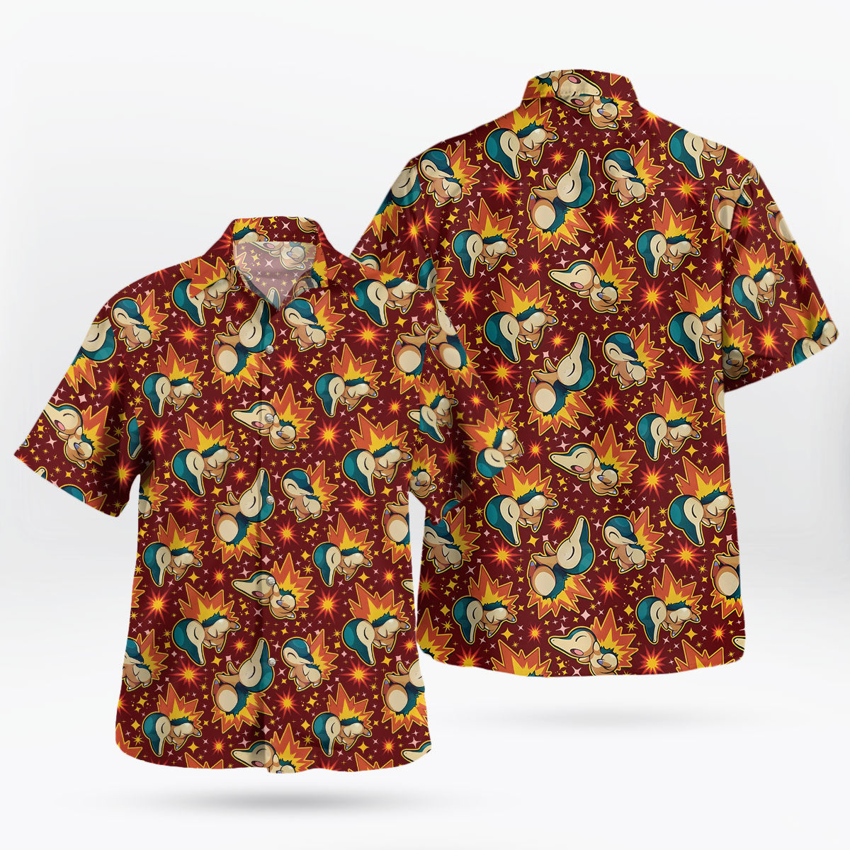 Pokemon Cyndaquil Fire Pattern Hawaiian Shirt – Moonbestprint