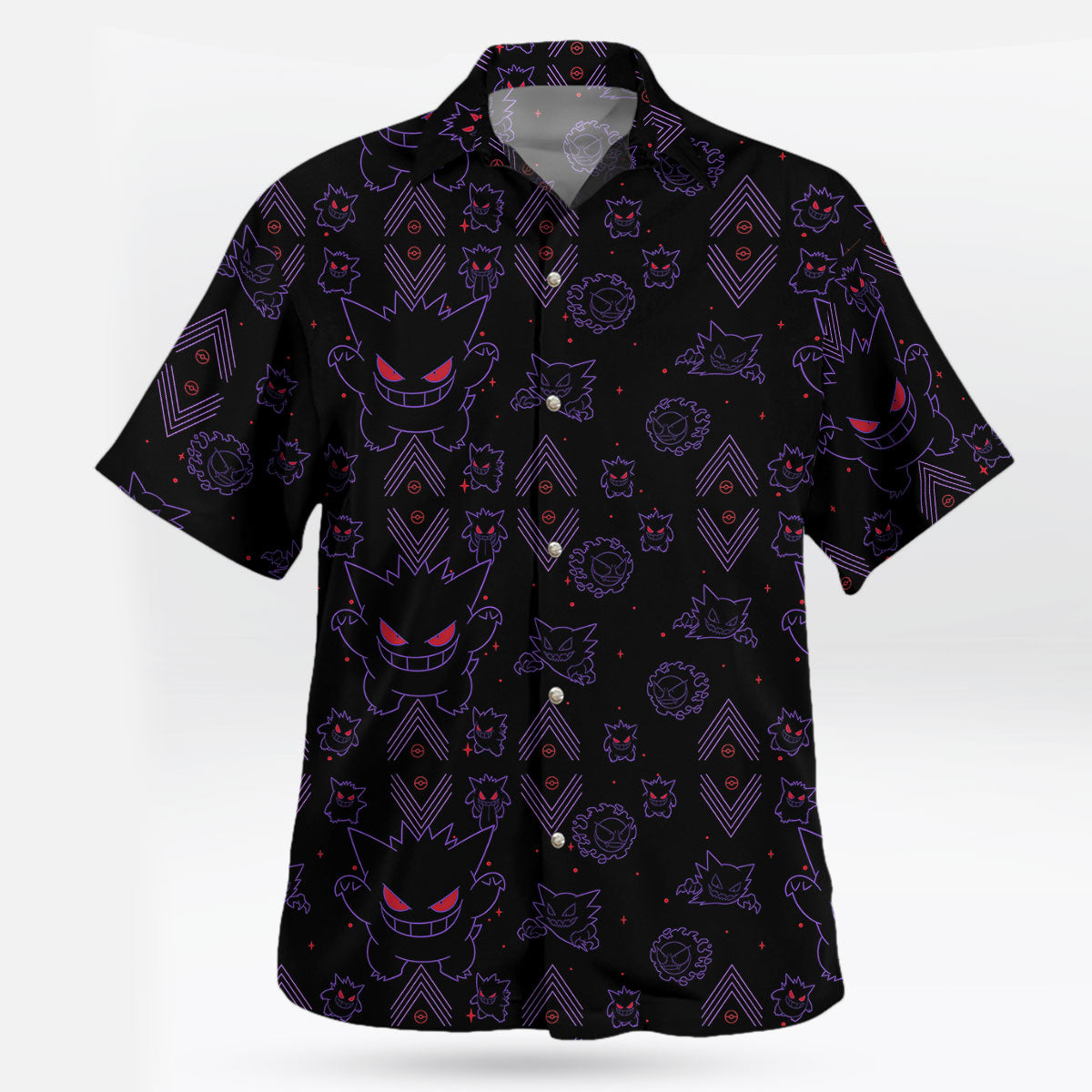 Pokémon Gengar Neon Shadow Tropical Hawaiian Shirt – Moonbestprint