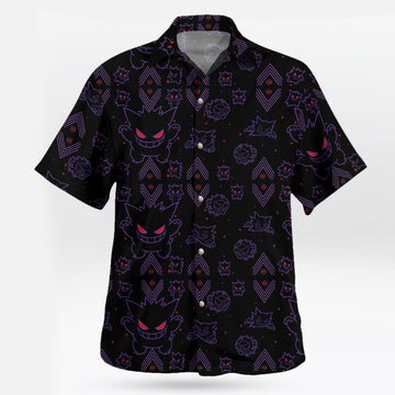 Pokémon Gengar Neon Shadow Tropical Hawaiian Shirt – Moonbestprint