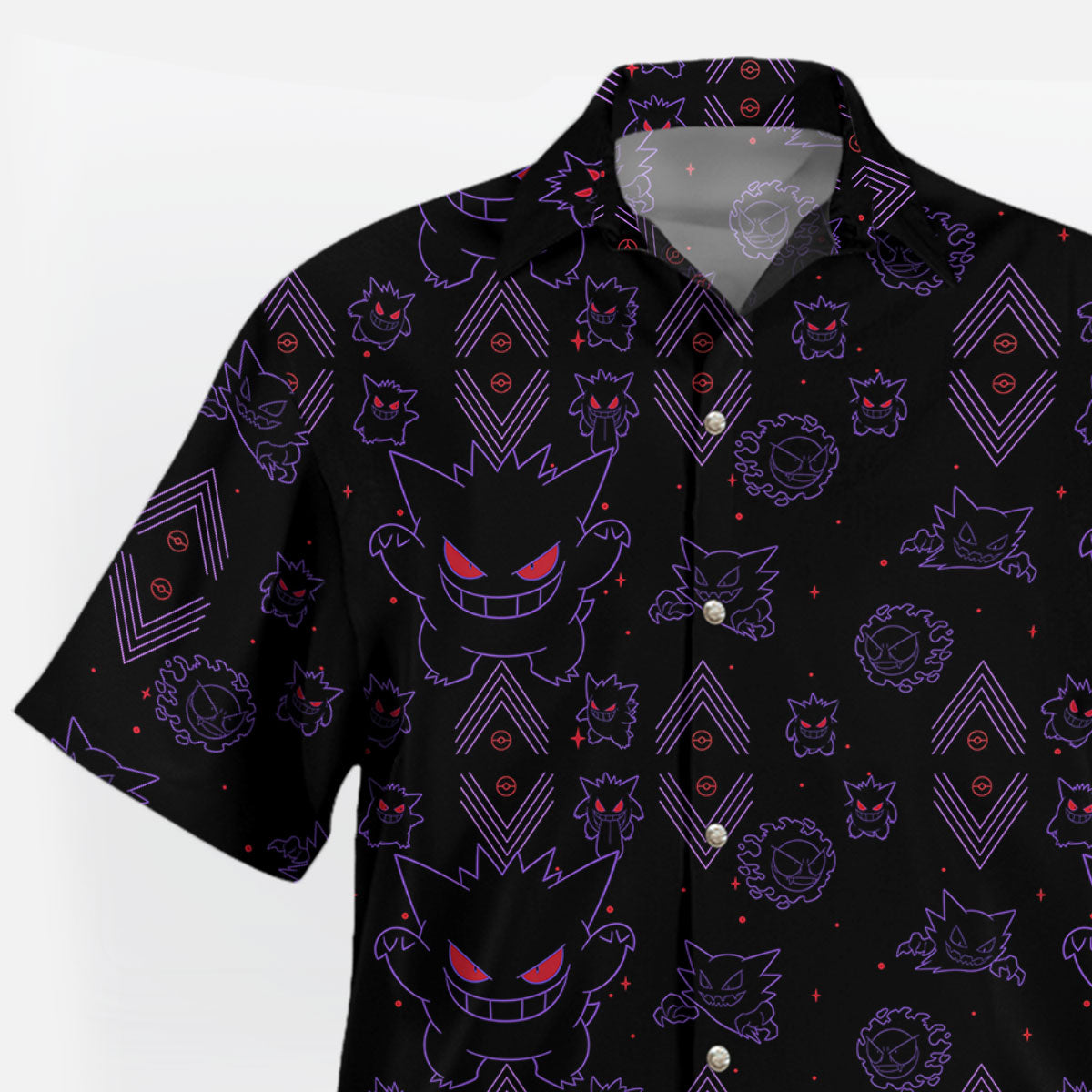 Pokémon Gengar Neon Shadow Tropical Hawaiian Shirt – Moonbestprint