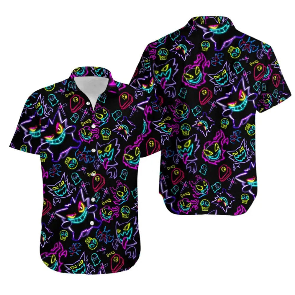 Pokemon Gengar Pattern Aloha Shirt Unique Anime Hawaiian Shirt for Fans – Moonbestprint