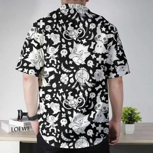 Pokemon Ghost Type Aloha Pattern Black Hawaiian Shirt – Moonbestprint