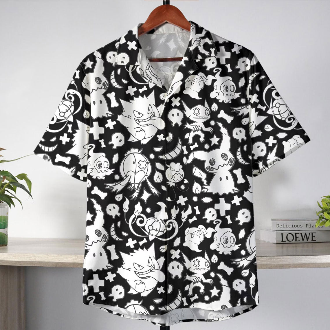 Pokemon Ghost Type Aloha Pattern Black Hawaiian Shirt – Moonbestprint