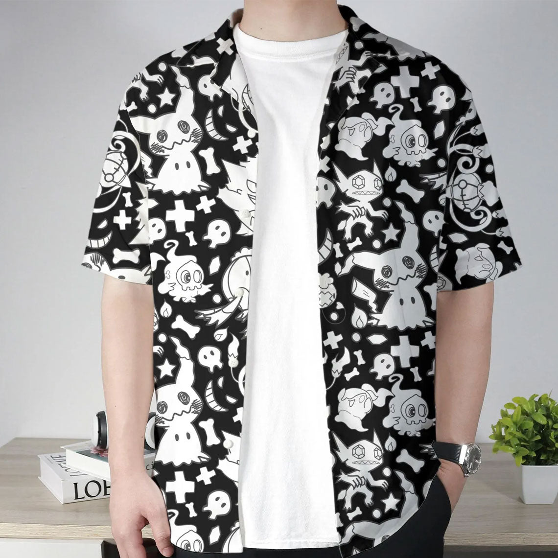 Pokemon Ghost Type Aloha Pattern Black Hawaiian Shirt – Moonbestprint