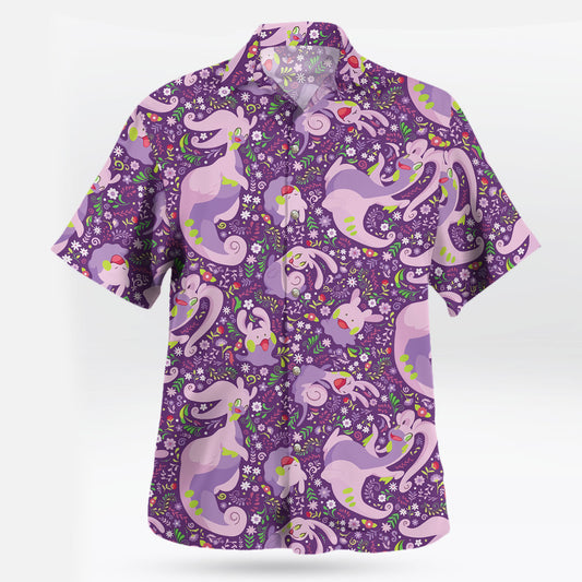 Pokemon Goodra Purple Floral Hawaiian Shirt – Moonbestprint
