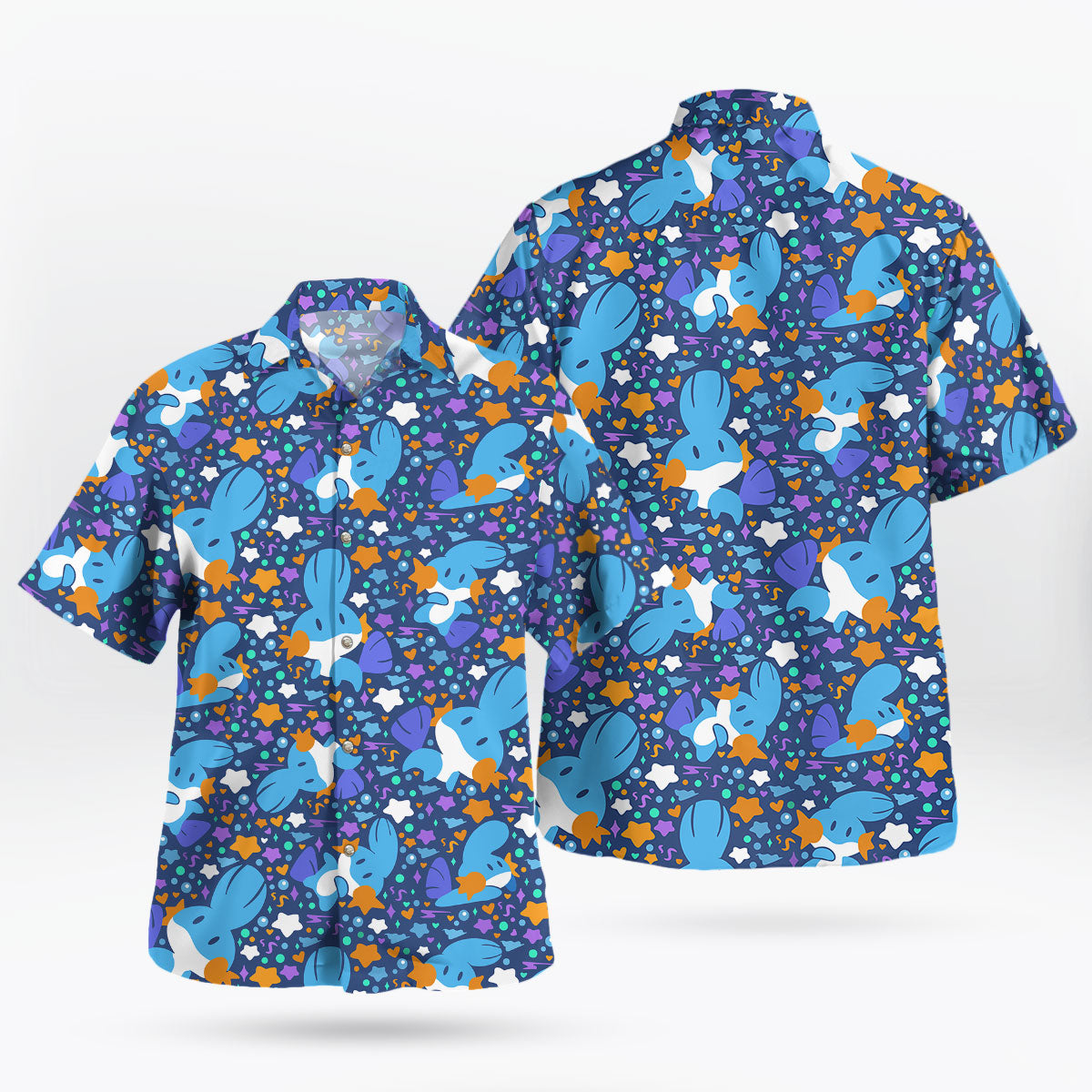 Pokemon Mudkip Blue Aloha Pattern Hawaiian Shirt – Moonbestprint