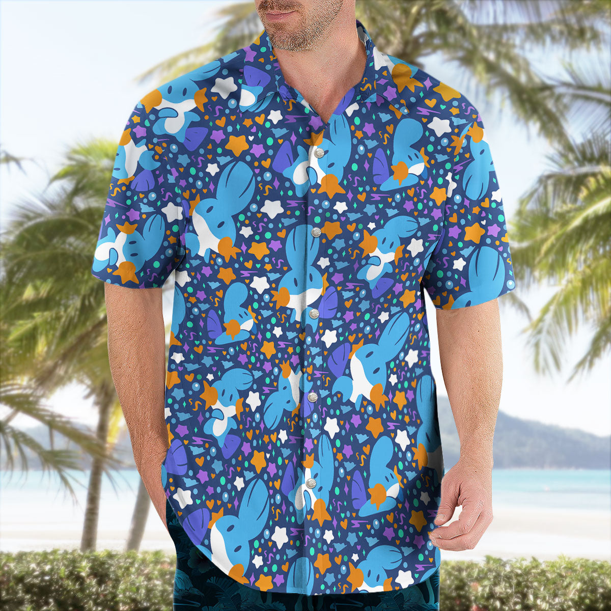 Pokemon Mudkip Blue Aloha Pattern Hawaiian Shirt – Moonbestprint