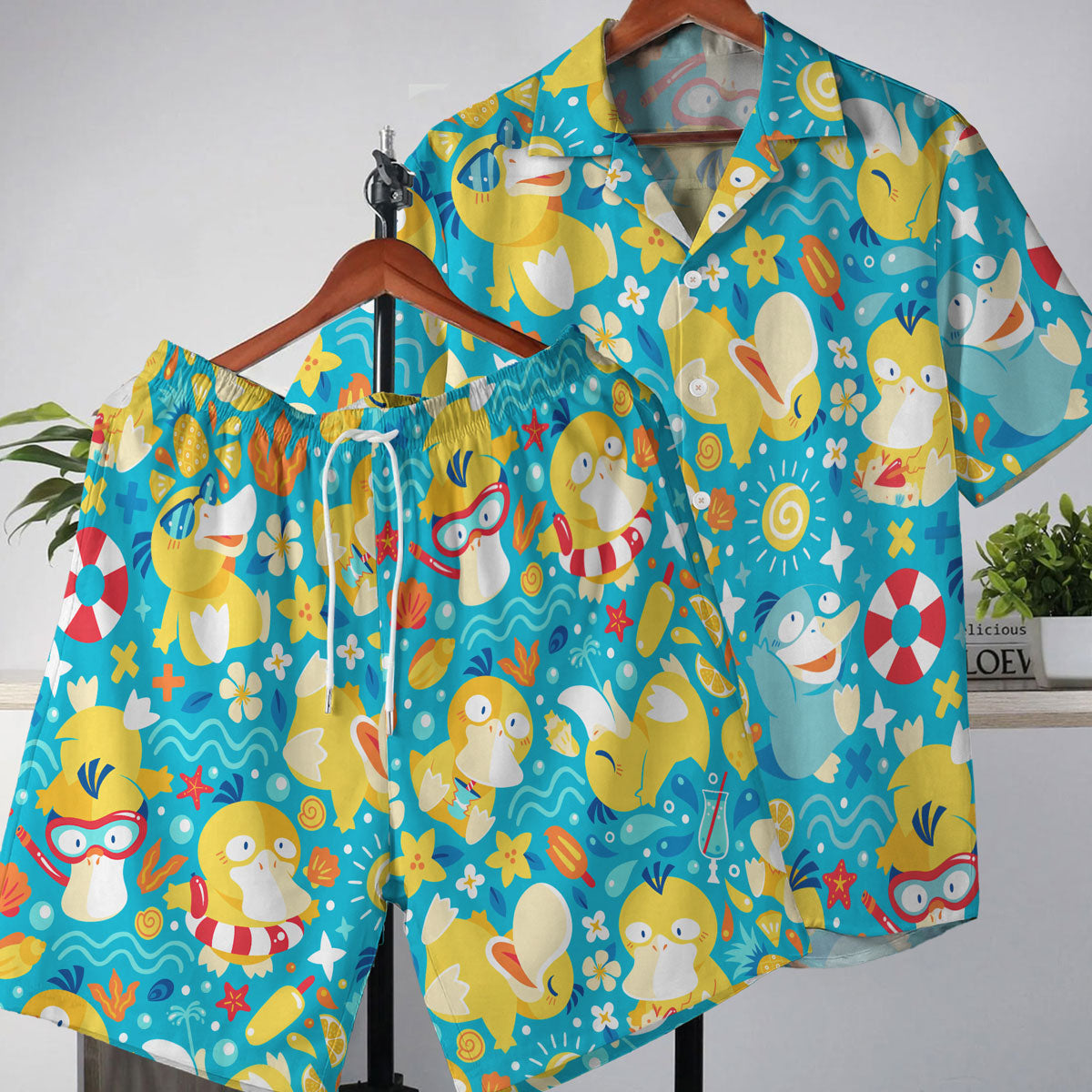 Anime Pokemon Psyduck Beach Tropical Swim Shorts – Moonbestprint