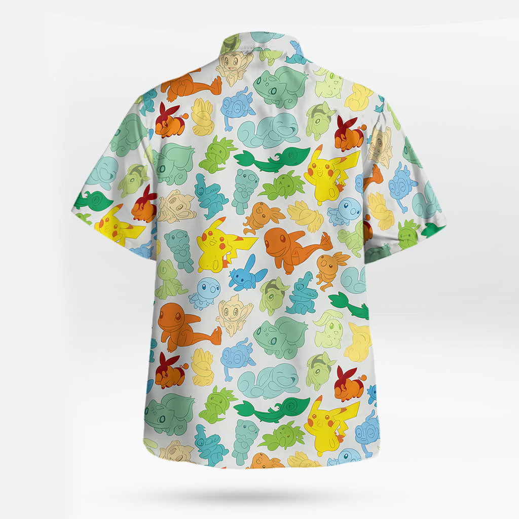 Pokémon Starter Characters Hawaiian Shirt Colorful Print – Moonbestprint