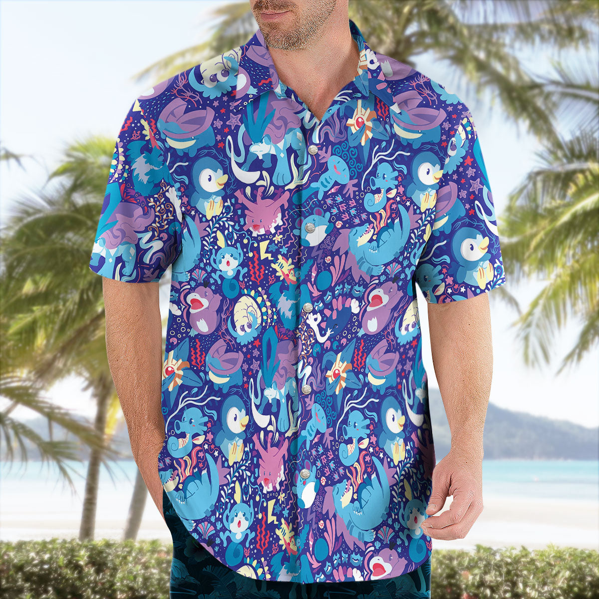 Pokemon Water-Type Sea Breeze Aloha Pattern Hawaiian Shirt – Moonbestprint