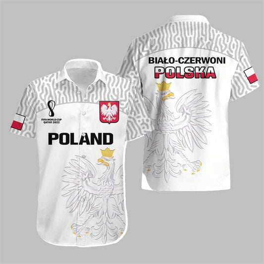 Poland Polska World Cup Hawaiian Shirt - Moonbestprint
