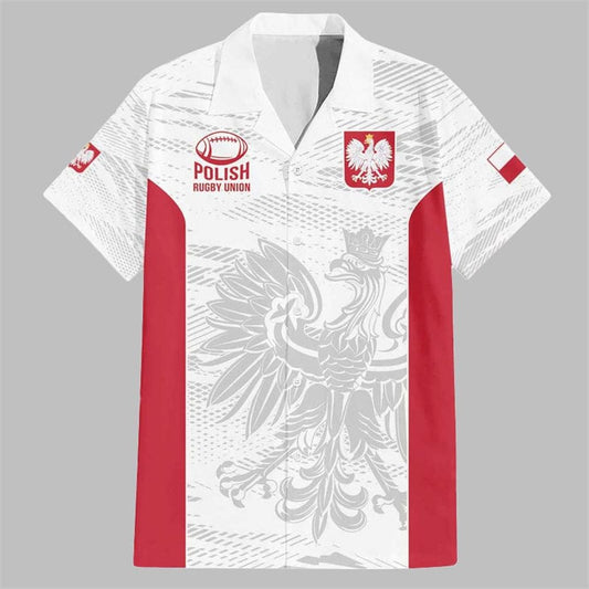 Poland Rugby Biało-czerwoni The White and Reds Hawaiian Shirt - Moonbestprint