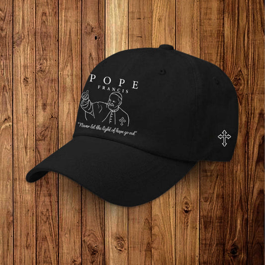Pope Francis Never Let The Light Of Hope Go Out Hat -Moonbestprint