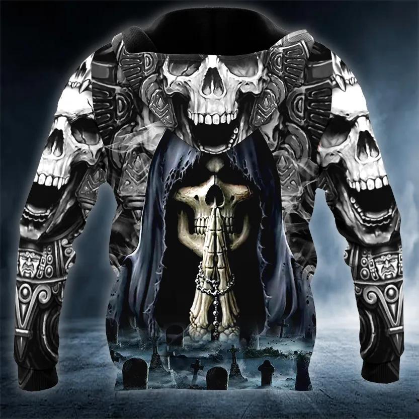 Praying For The Death Skull 3D Hoodie Moonbestprint