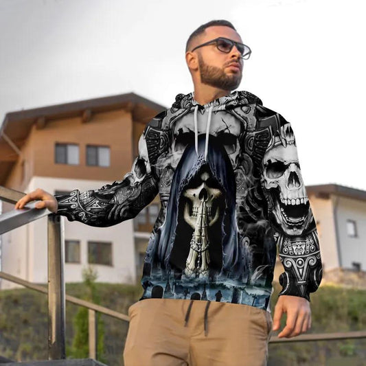 Praying For The Death Skull 3D Hoodie Moonbestprint