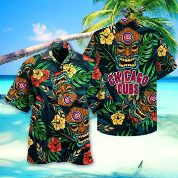 Premium Chicago Cubs MLB Mask Hawaiian Shirt 3D, MLB Hawaiian Shirt Moonbestprint