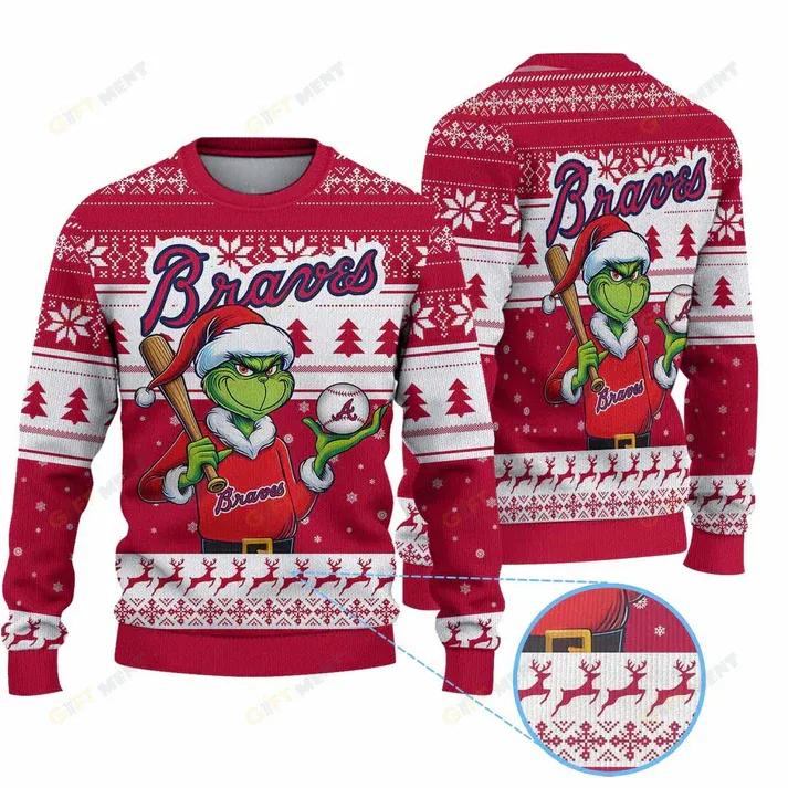 Premium Ugly Chritsmas Sweater For Fan Atlanta Braves Ugly Sweater, MLB Chritsmas Sweater Moonbestprint