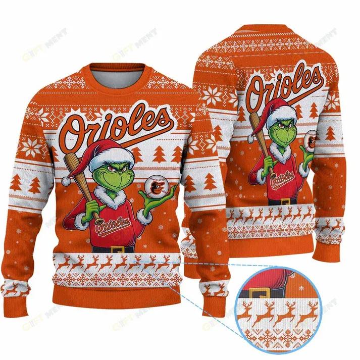 Premium Ugly Chritsmas Sweater For Fan Baltimore Orioles Ugly Sweater, MLB Chritsmas Sweater Moonbestprint