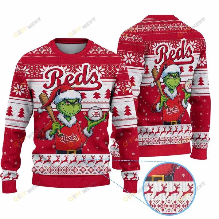 Premium Ugly Chritsmas Sweater For Fan Cincinnati Reds Ugly Sweater, MLB Chritsmas Sweater Moonbestprint