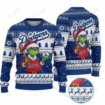 Premium Ugly Chritsmas Sweater For Fan Los Angeles Dodgers Ugly Sweater, MLB Chritsmas Sweater Moonbestprint