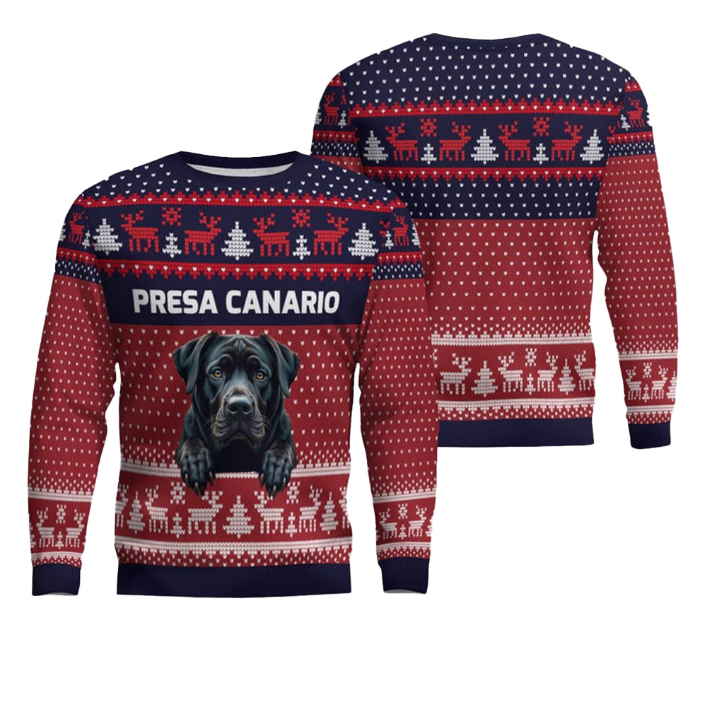 Presa Canario Ugly Christmas Sweater - Moonbestprint