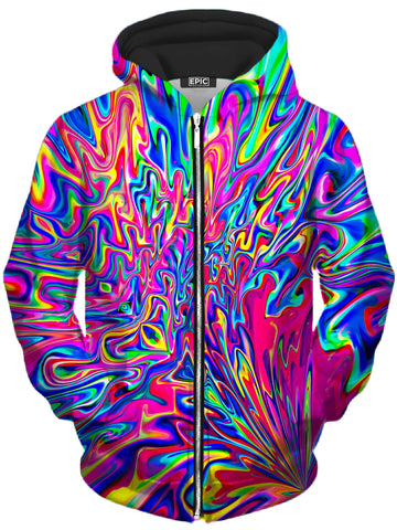 Sonic Blooming Unisex Zip-Up Hoodie -Moonbestprint