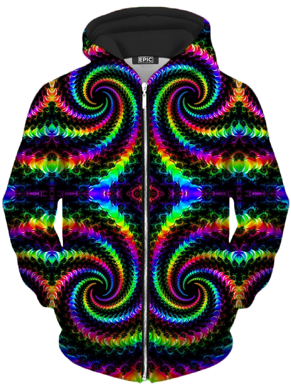 Fractaled Vision Unisex Zip-Up Hoodie -Moonbestprint