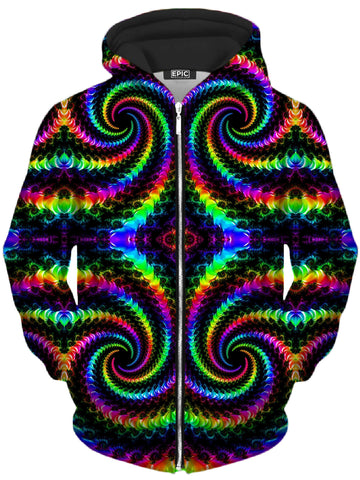 Fractaled Vision Unisex Zip-Up Hoodie -Moonbestprint