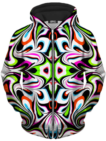 Neon Zebra Portal Unisex Zip-Up Hoodie -Moonbestprint