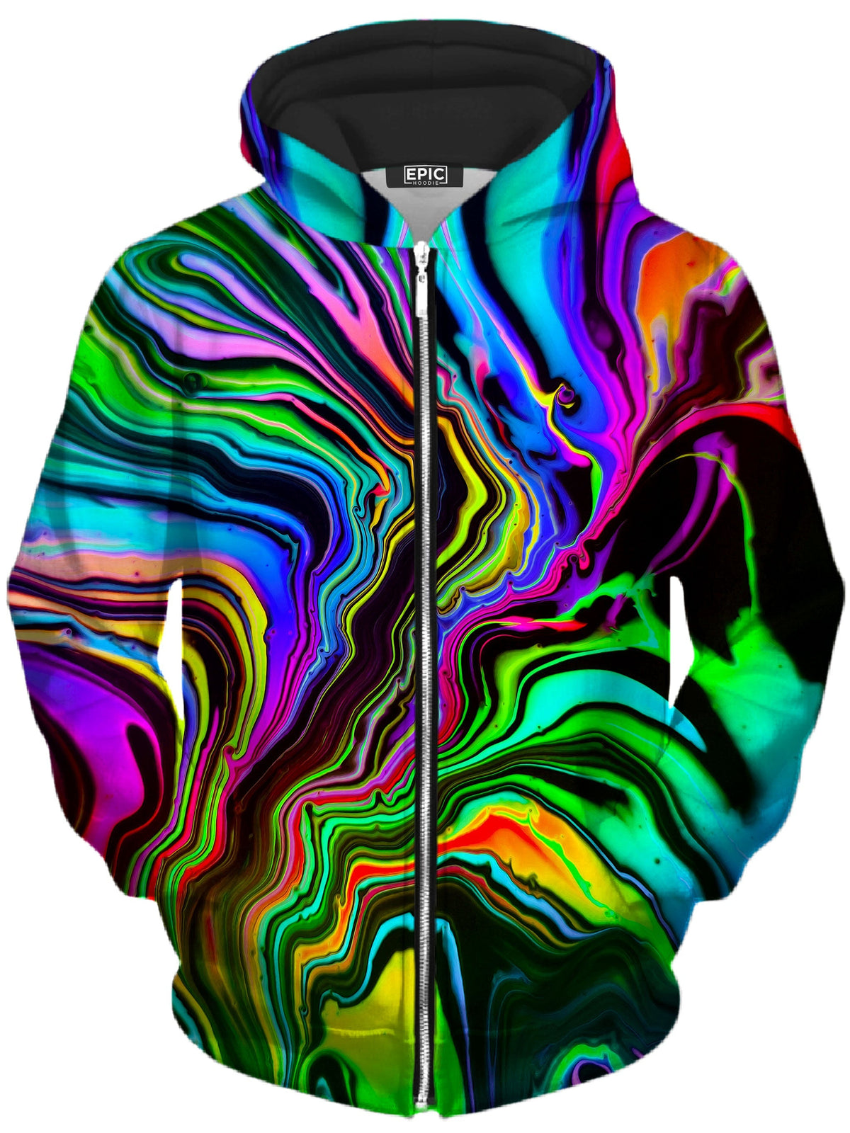 Rainbow Rift Unisex Zip-Up Hoodie -Moonbestprint