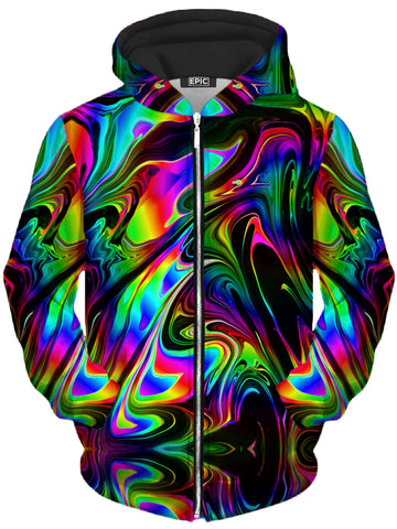 That Glow Flow Unisex Zip-Up Hoodie -Moonbestprint