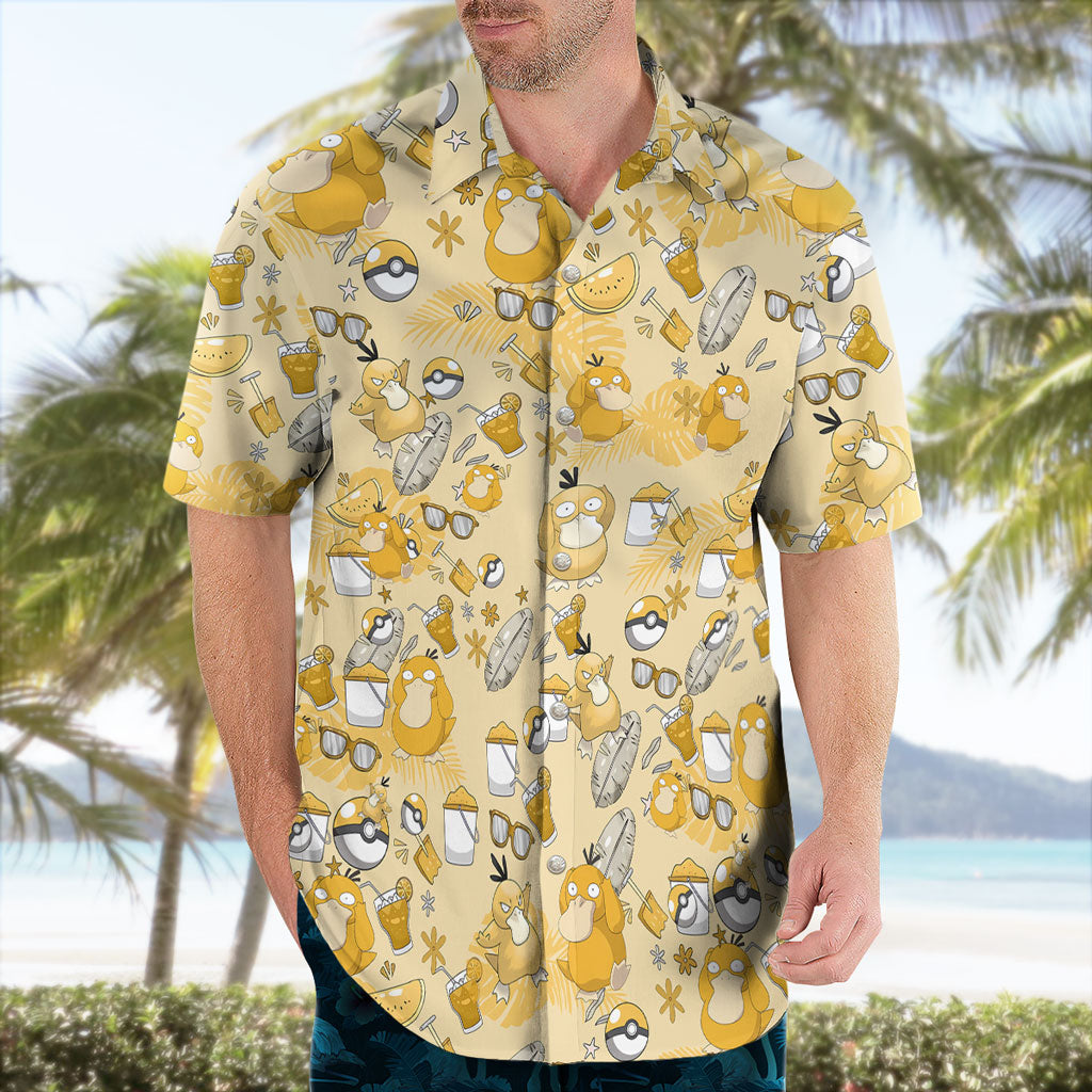 Pokemon Psyduck Summer Mood Hawaiian Shirt Yellow Funny & Relaxed Pokémon Vibes – Moonbestprint