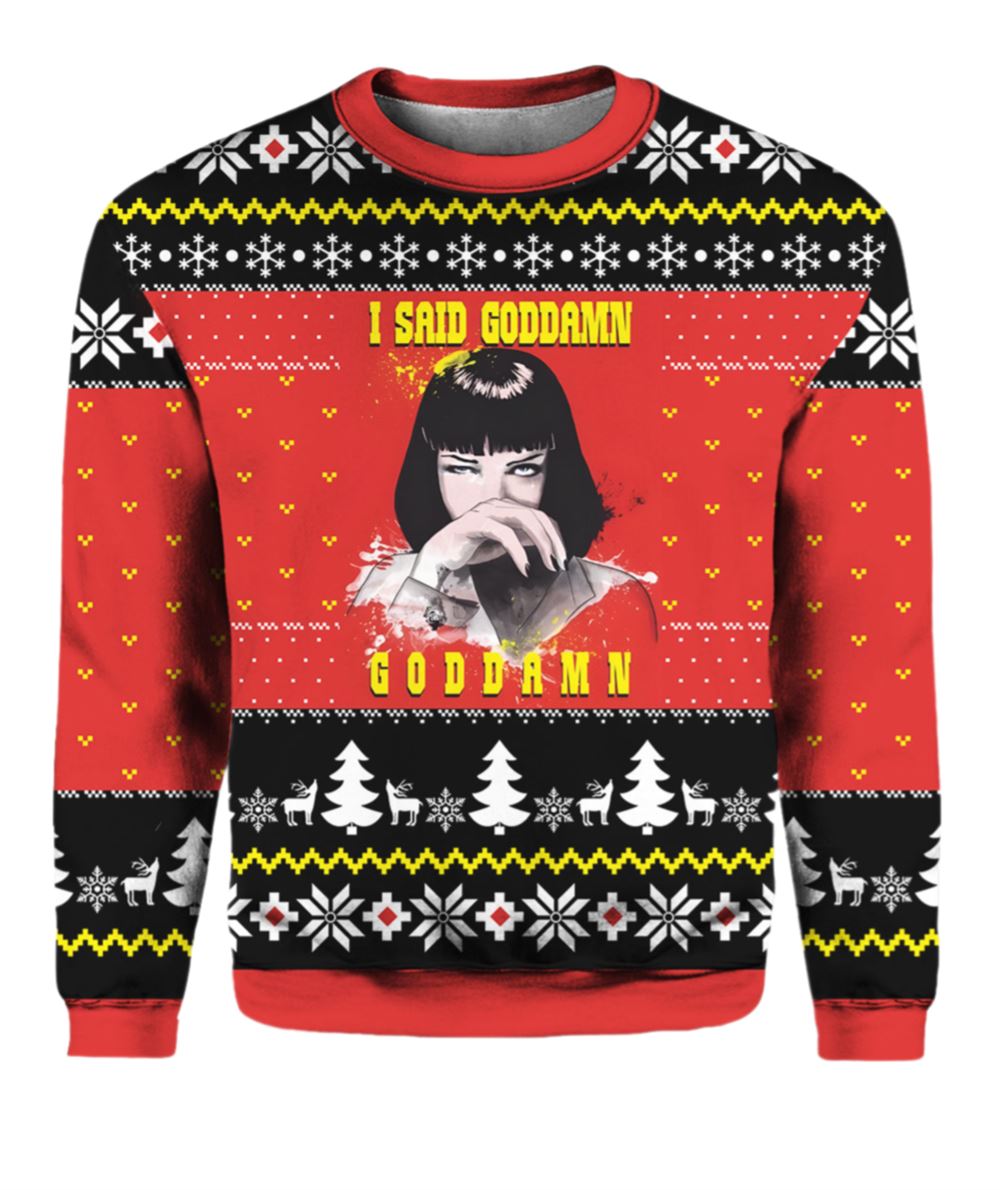 Pulp Fiction Ugly Christmas Sweater - Moonbestprint