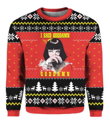 Pulp Fiction Ugly Christmas Sweater - Moonbestprint