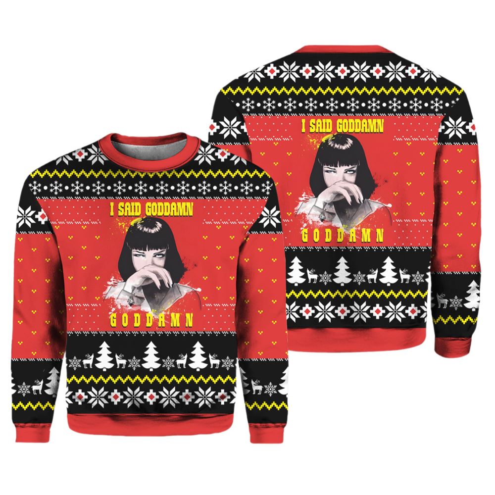 Pulp Fiction Ugly Christmas Sweater - Moonbestprint