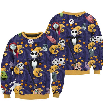 Pumpkin King The Nightmare Before Christmas Ugly Sweatshirt, Skeleton Sweater Moonbestprint