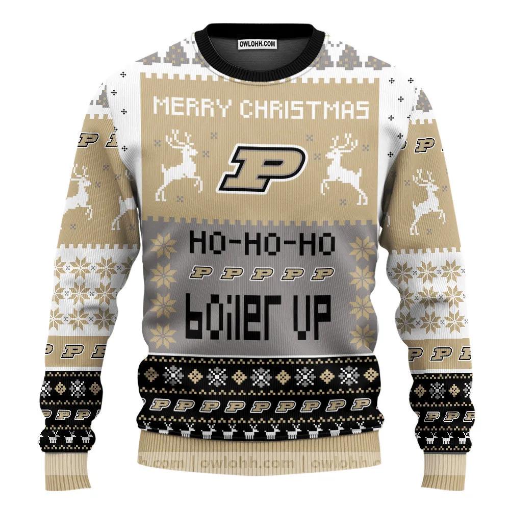 Purdue Boilermakers Ugly Christmas Sweater, NCAA Christmas Sweater Moonbestprint