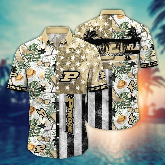 Purdue Boilermakers NCAA Flower Aloha Hawaiian Shirt 11, NCAA Hawaiian Shirt Moonbestprint