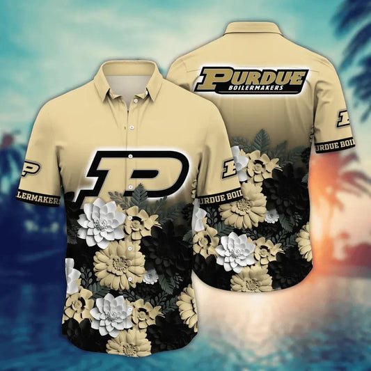 Purdue Boilermakers NCAA Flower Aloha Hawaiian Shirt 13, NCAA Hawaiian Shirt Moonbestprint