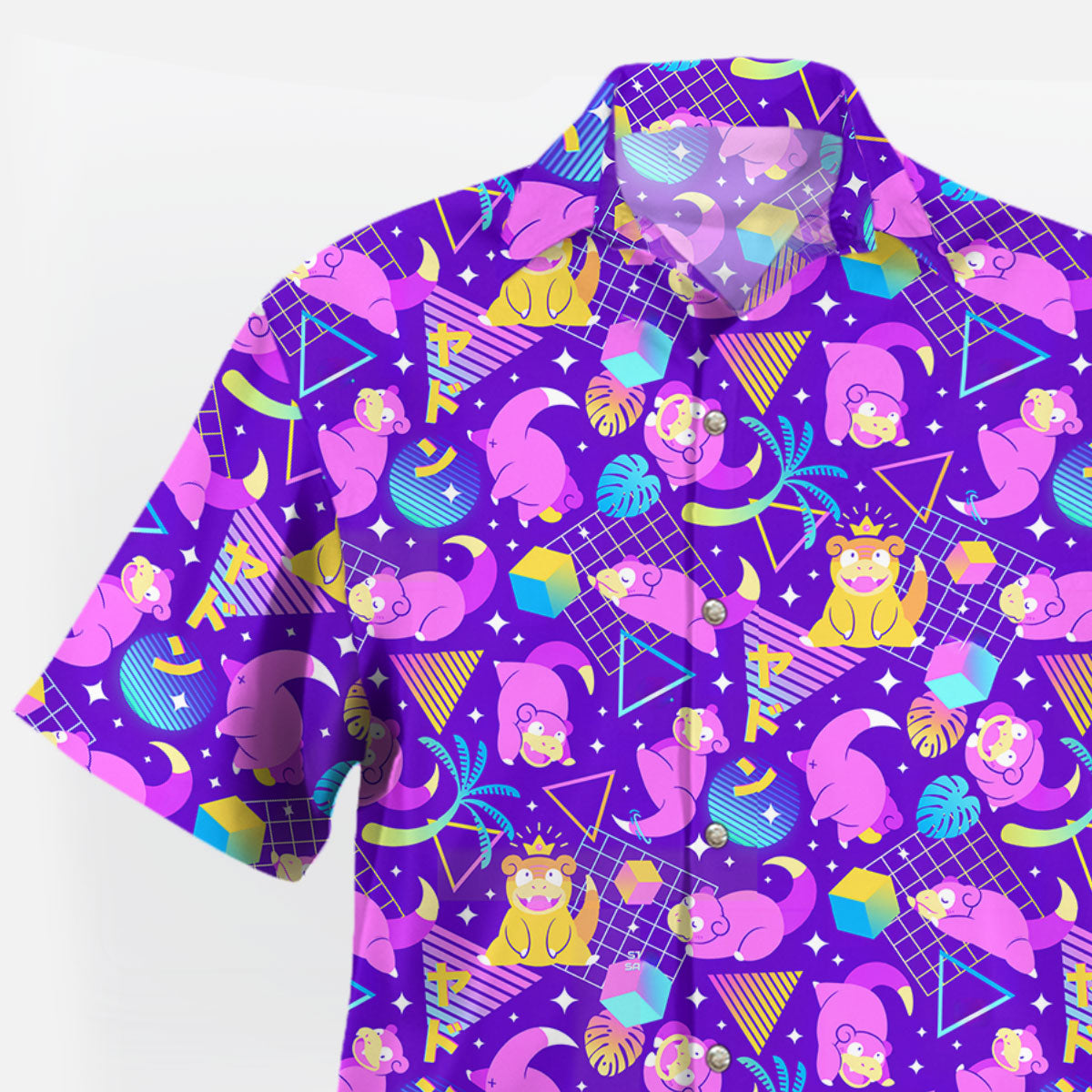 Purple Slowpoke Vaporwave Pokemon Hawaiian Shirt – Moonbestprint
