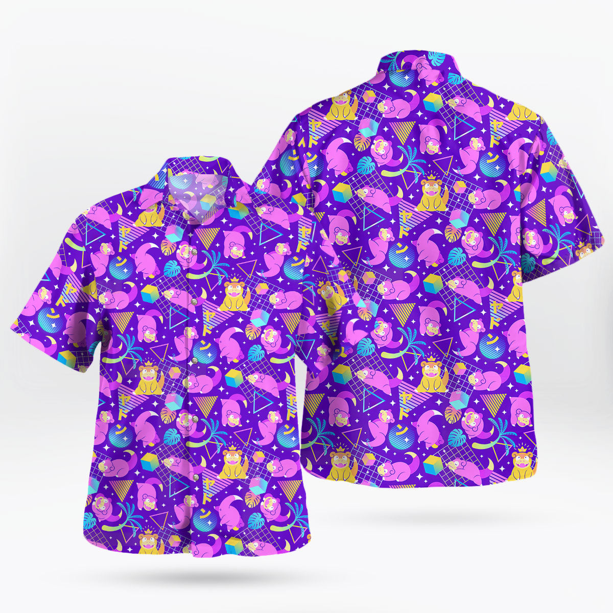 Purple Slowpoke Vaporwave Pokemon Hawaiian Shirt – Moonbestprint