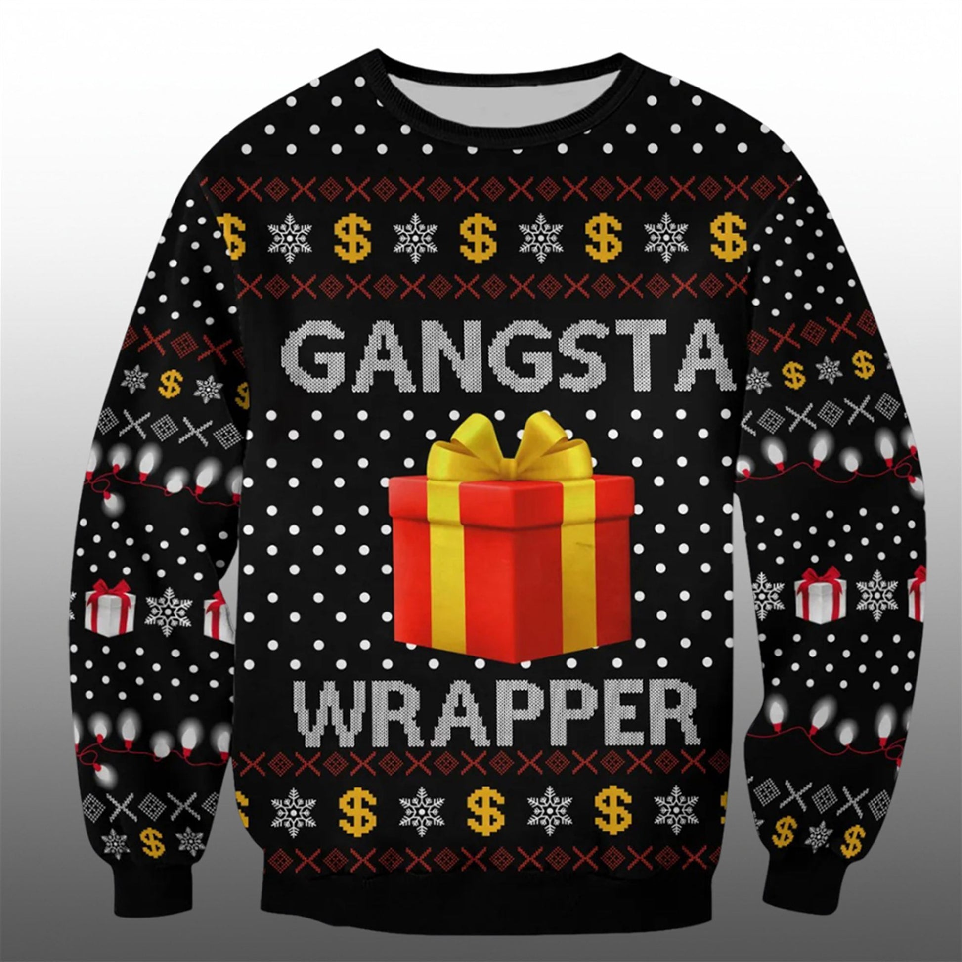 Queens Coach Grant Leonard Gangsta Wrapper Christmas Ugly Sweater - Moonbestprint