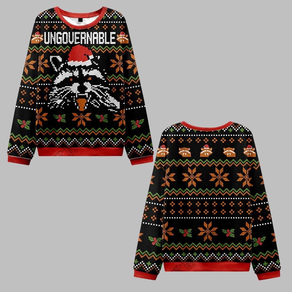 Raccoon Ungovernable Ugly Sweater 2026 Christmas - Moonbestprint