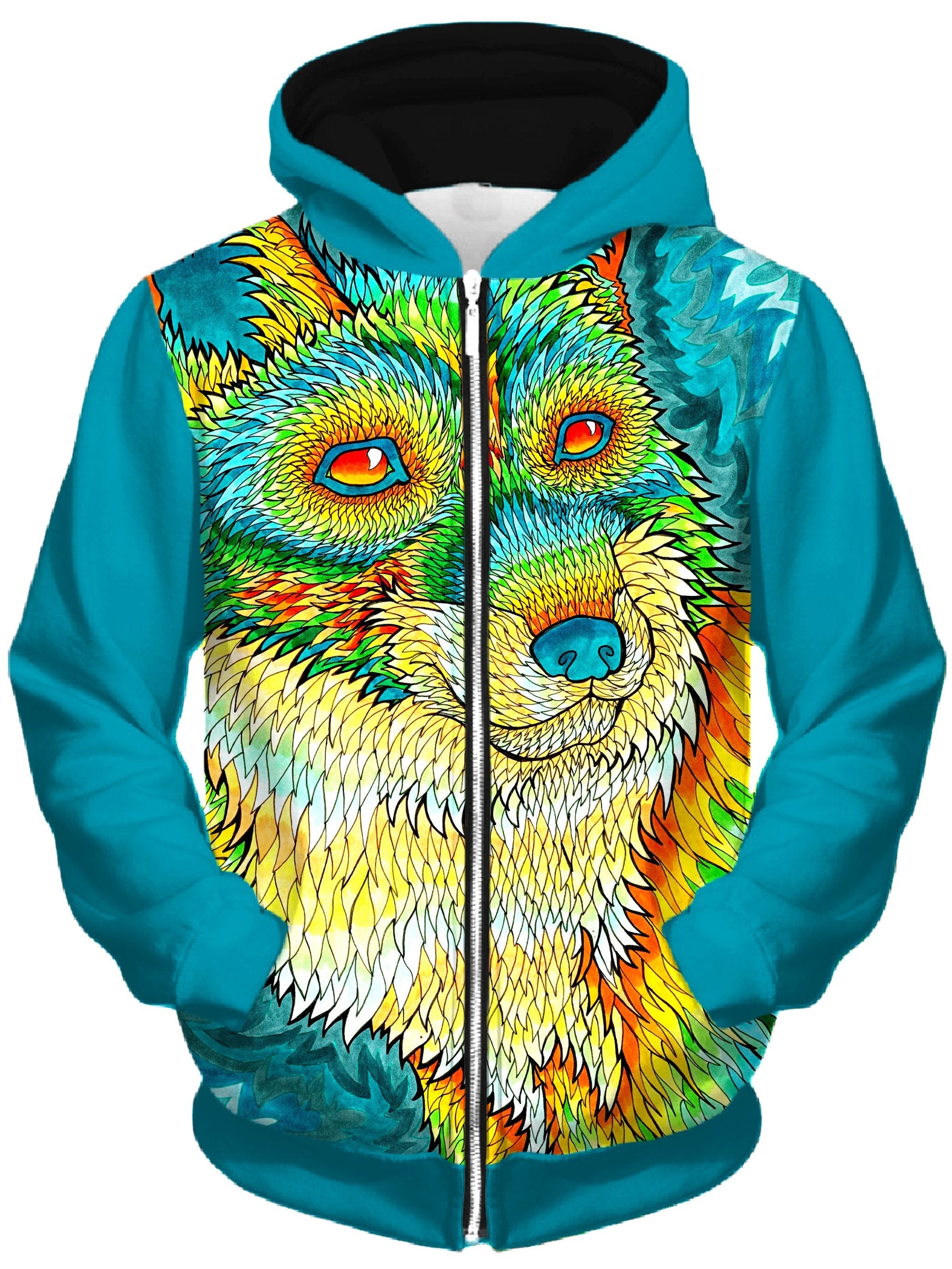 Foxadelic II Unisex Zip-Up Hoodie -Moonbestprint