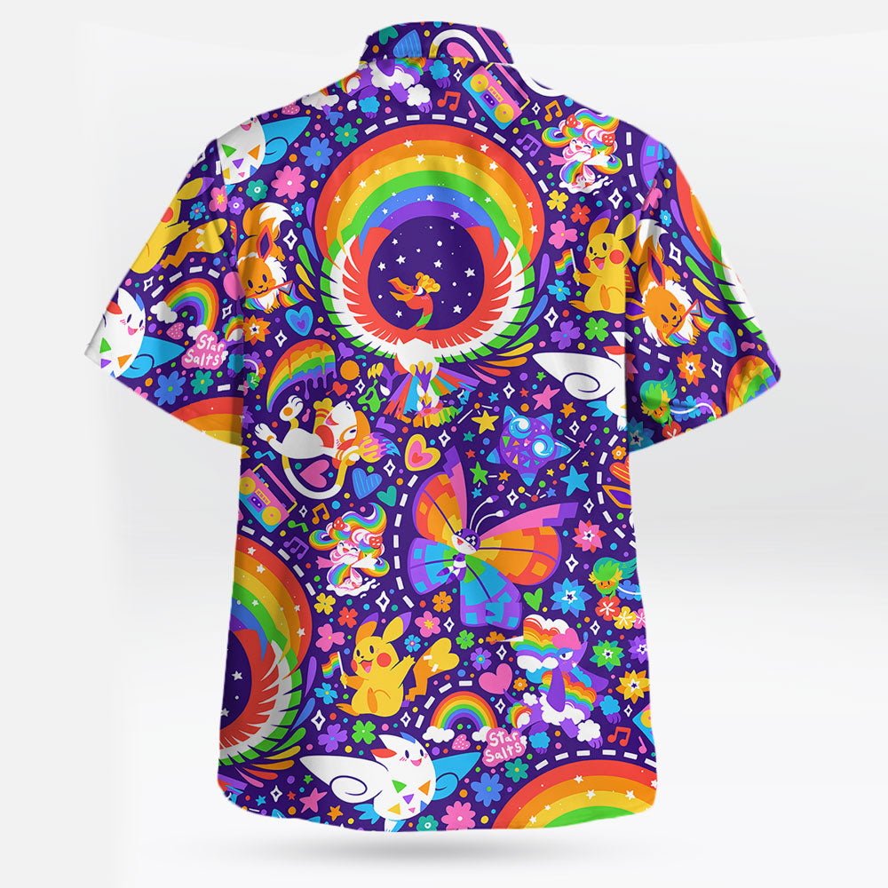 Rainbow Style Pokemon Hawaiian Shirt Colorful Aloha Vibes – Moonbestprint