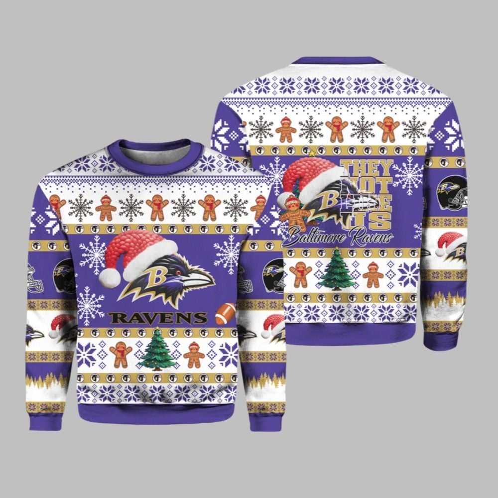 Ravens Santa They Not Like Us Ugly Christmas Sweater - Moonbestprint