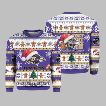 Ravens Santa They Not Like Us Ugly Christmas Sweater - Moonbestprint