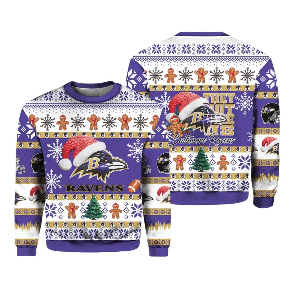 Ravens Santa They Not Like Us Ugly Christmas Sweater - Moonbestprint