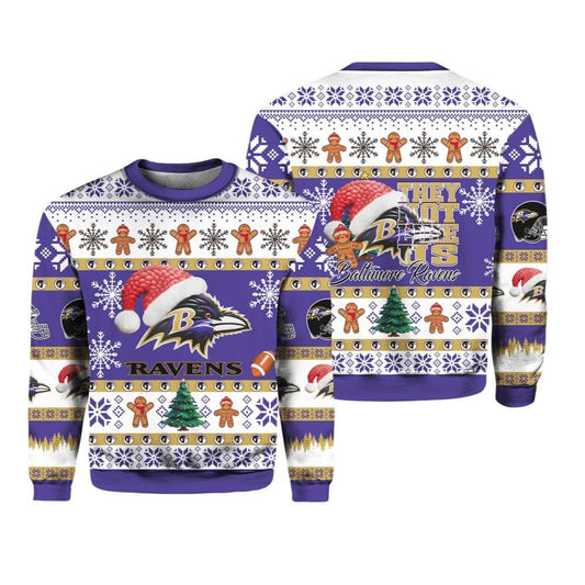 Ravens Santa They Not Like Us Ugly Christmas Sweater - Moonbestprint
