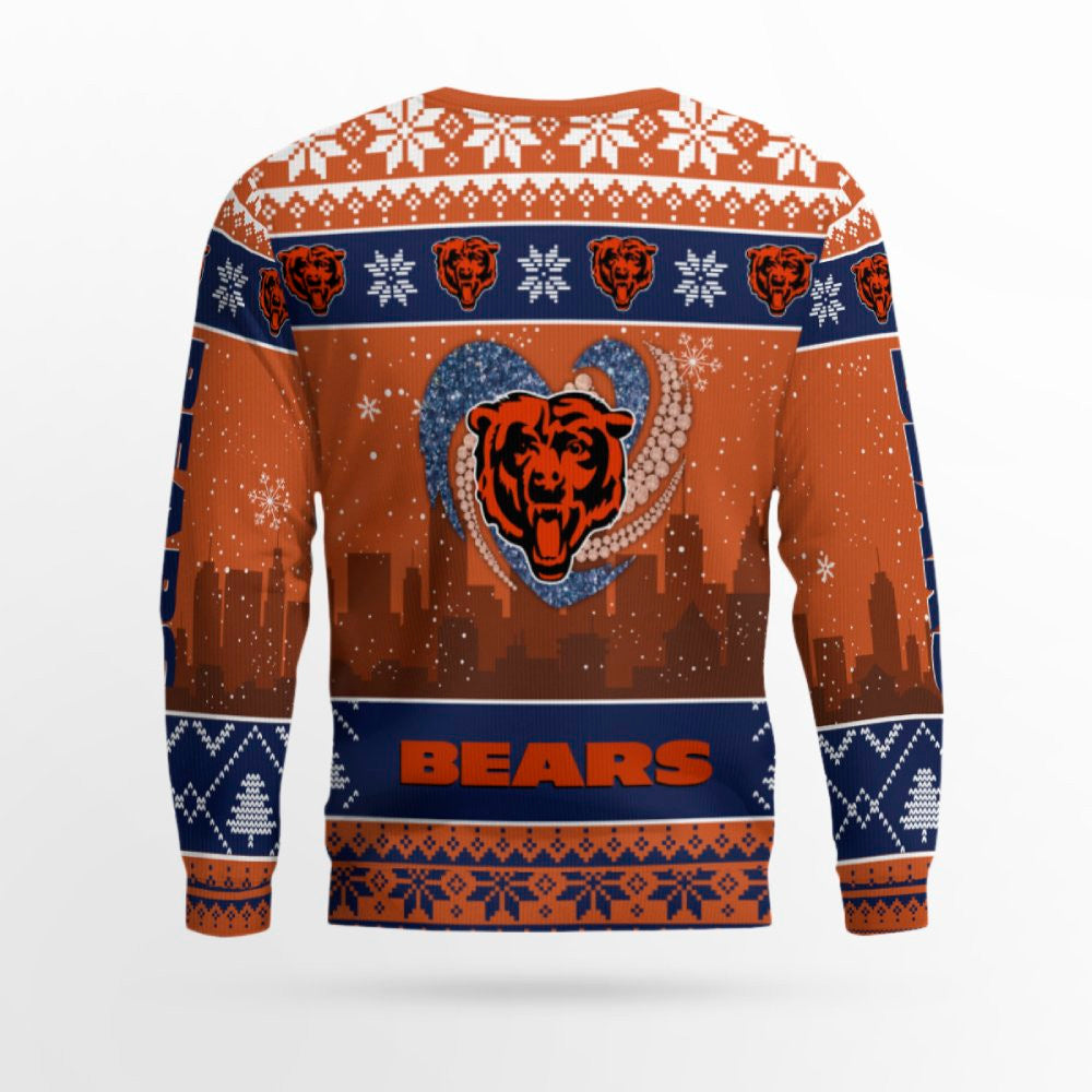 Real Women Love Football Smart Women Love Chicago Bears Ugly Sweater – Moonbestprint